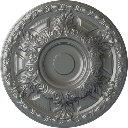 Ekena Millwork Granada Ceiling Medallion (Fits Canopies up to 7 1/8"), Hand-Painted Silver, 23 1/2"OD x 2 3/4"P CM24GASLS